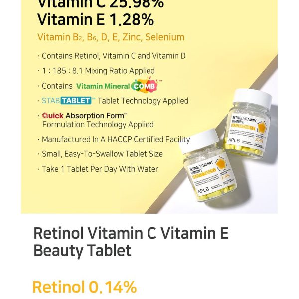 APLB Retinol Vitamin C Vitamin E Beauty Tablet