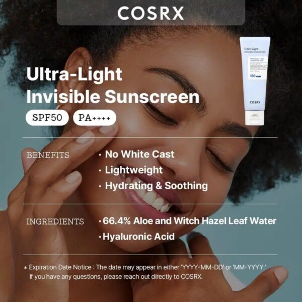 COSRX Ultra-Light Invisible Sunscreen SPF50+ PA++++