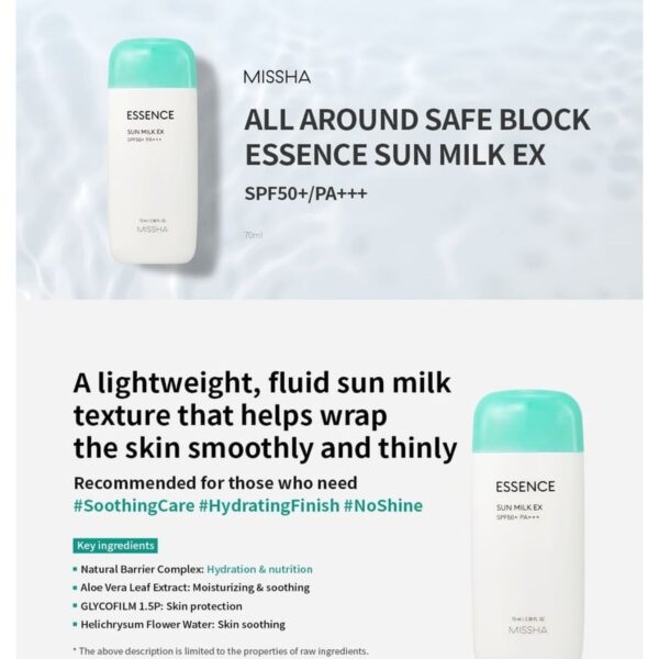 Missha All Around Safe Block Essence Sun Milk