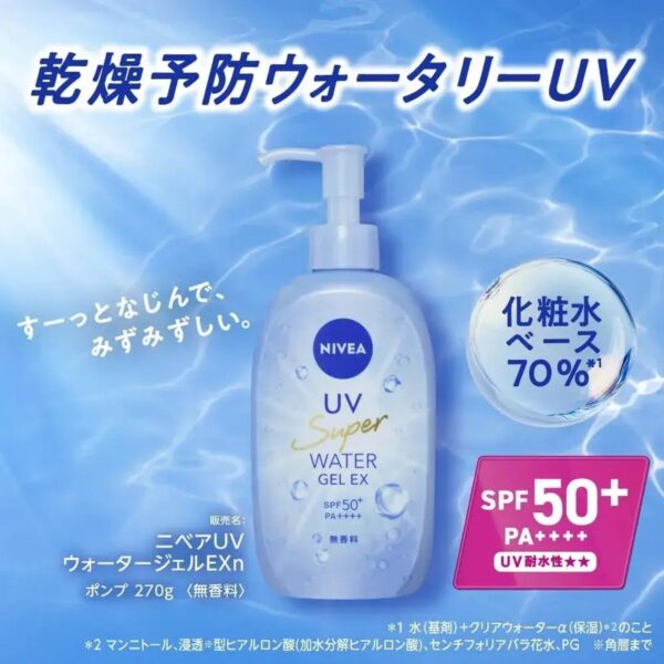 Nivea Japan UV Super Water Gel SPF50 PA++++ Pump